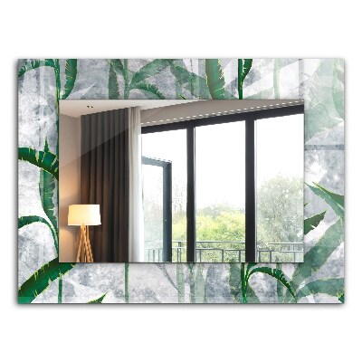 Miroir cadre imprimé Plantes à feuilles vertes