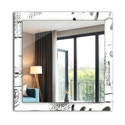 Miroir cadre avec impression Pochoirs abstraits modernes