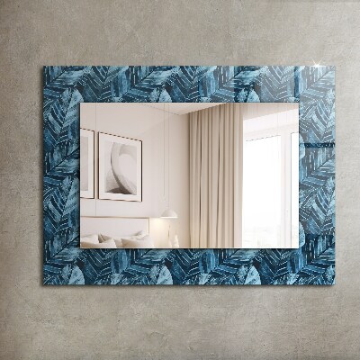 Miroir imprimé Motifs de feuilles bleues