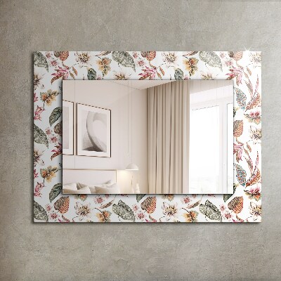 Miroir cadre imprimé Fleurs et feuilles