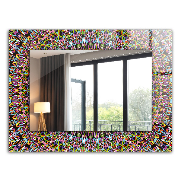 Miroir avec décoration Motif coloré Mandala