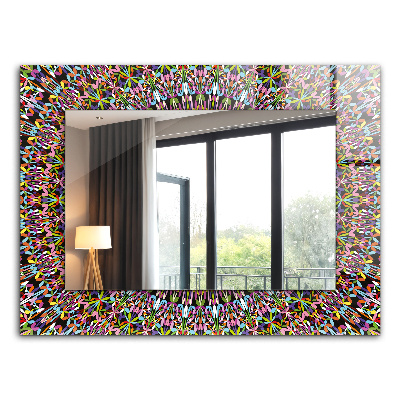 Miroir avec décoration Motif coloré Mandala