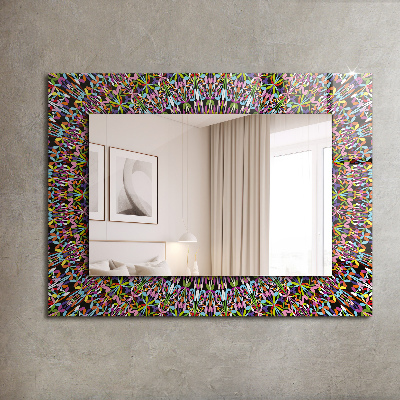 Miroir avec décoration Motif coloré Mandala