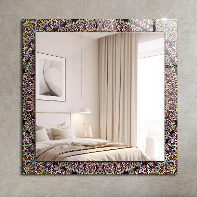 Miroir avec décoration Motif coloré Mandala