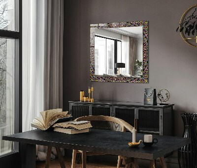 Miroir avec décoration Motif coloré Mandala