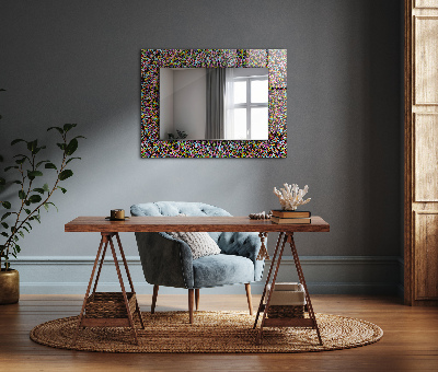 Miroir avec décoration Motif coloré Mandala