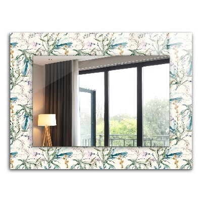 Miroir cadre imprimé Motif floral à l'aquarelle