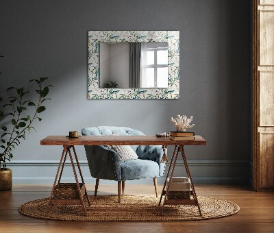 Miroir cadre imprimé Motif floral à l'aquarelle