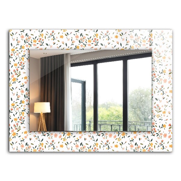 Miroir avec décoration Motif floral dans un tissu