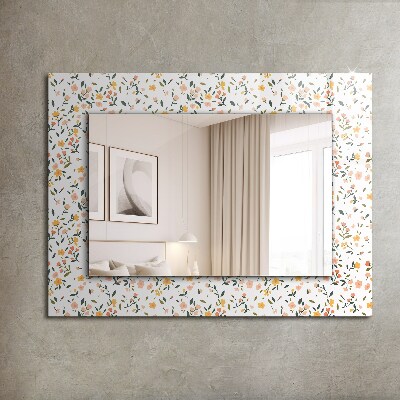 Miroir avec décoration Motif floral dans un tissu