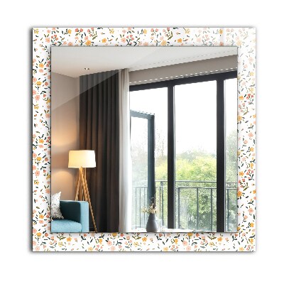 Miroir avec décoration Motif floral dans un tissu