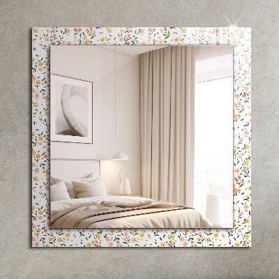 Miroir avec décoration Motif floral dans un tissu