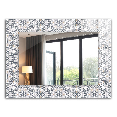 Miroir cadre avec impression Motif carrelage