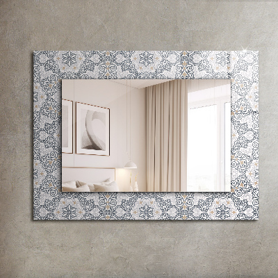 Miroir cadre avec impression Motif carrelage