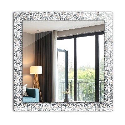 Miroir cadre avec impression Motif carrelage