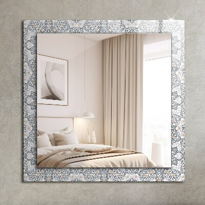 Miroir cadre avec impression Motif carrelage