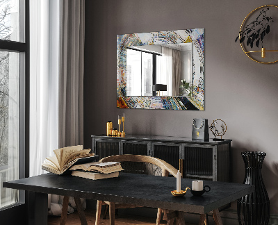 Miroir avec décoration Mosaïque abstraite de cercles