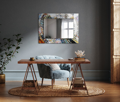 Miroir avec décoration Mosaïque abstraite de cercles