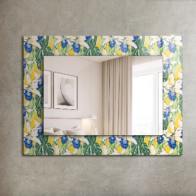 Miroir avec décoration Fleurs et feuilles