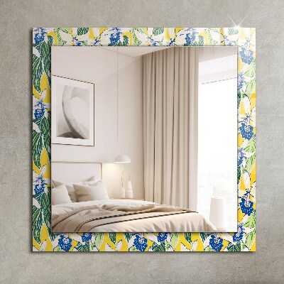 Miroir avec décoration Fleurs et feuilles