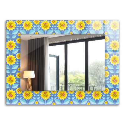 Miroir imprimé Motifs de feuilles de tournesol