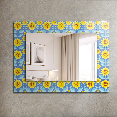 Miroir imprimé Motifs de feuilles de tournesol