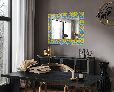 Miroir imprimé Motifs de feuilles de tournesol