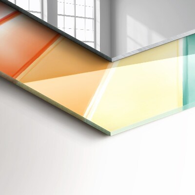 Miroir cadre avec impression Faisceaux lumineux colorés