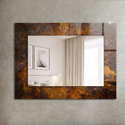 Miroir avec décoration Surface métallique rouillée