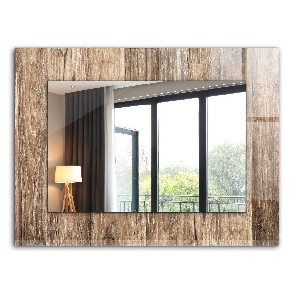 Miroir avec décoration Sol en planches de bois