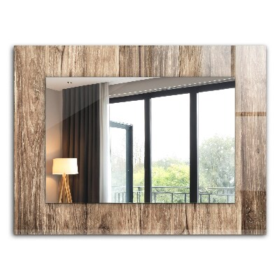 Miroir avec décoration Sol en planches de bois