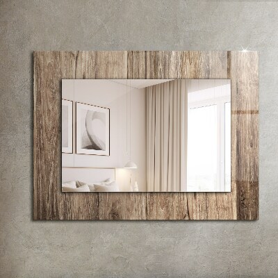 Miroir avec décoration Sol en planches de bois