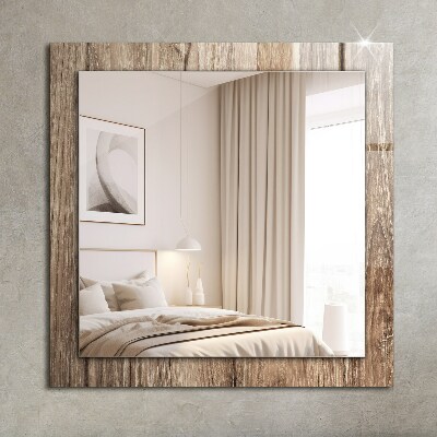 Miroir avec décoration Sol en planches de bois