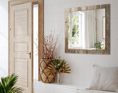 Miroir avec décoration Sol en planches de bois