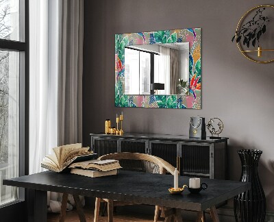 Miroir imprimé Fleurs et feuilles