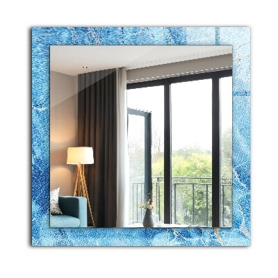 Miroir avec décoration Motifs en marbre bleu