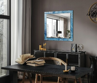 Miroir avec décoration Motifs en marbre bleu