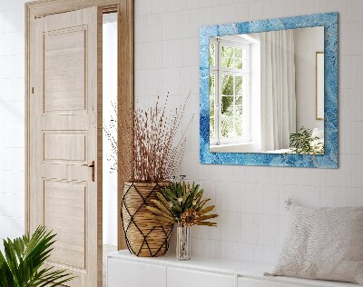 Miroir avec décoration Motifs en marbre bleu