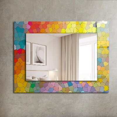 Miroir cadre avec impression Mosaïques de couleurs abstraites