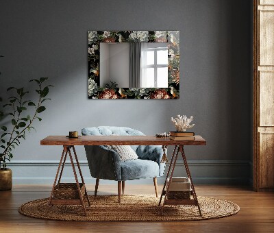 Miroir avec décoration Fleurs et oiseaux