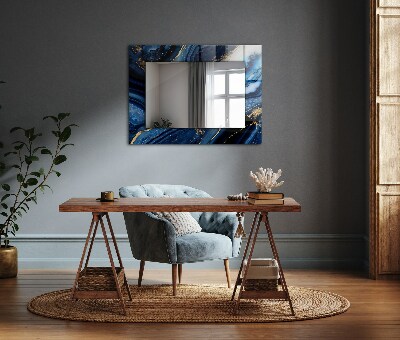 Miroir cadre avec impression Art abstrait en marbre