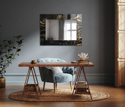 Miroir cadre avec impression Parquet en bois