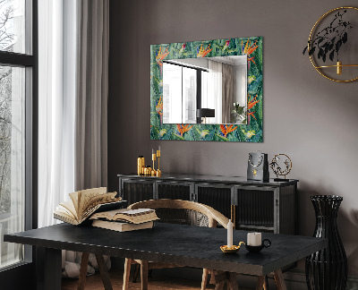 Miroir avec décoration Triangles en noir et gris