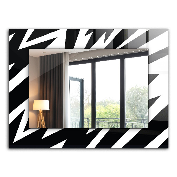 Miroir avec décoration Motifs géométriques en bianco et nero