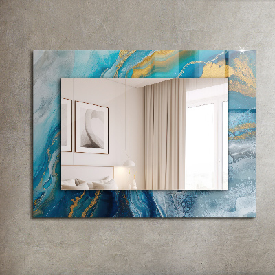 Miroir cadre imprimé Frange d'astratta en marbre