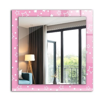 Miroir avec décoration Écuries roses