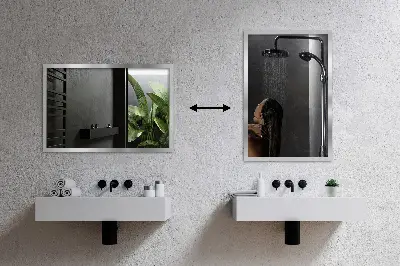 Miroir mural avec cadre argenté modèle moderne et décoratif