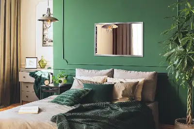 Miroir mural avec cadre argenté modèle moderne et décoratif