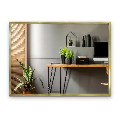 Miroir mural à cadre doré élégant