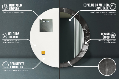 Miroir rond cadre imprimé Palmiers tropicaux